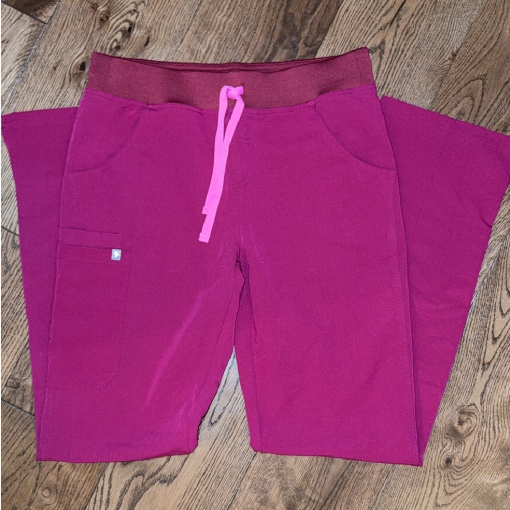 Figs Dark Magenta Scrub Pants